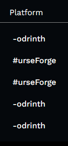 picture of the dashboard where the platform names have the wrong first letter