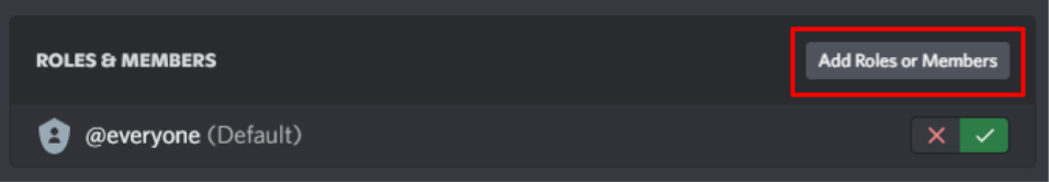 Roles and Members Button