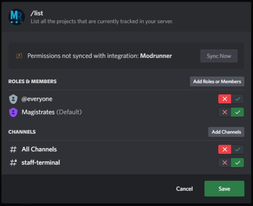 Add Staff role and Channel
