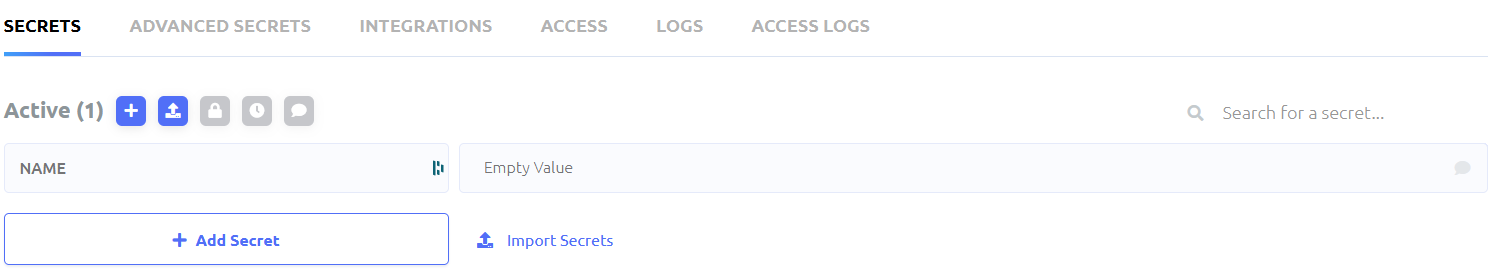 screenshot of the doppler add secret fields